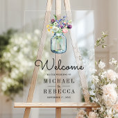 Wildflower Mason Jar Wedding Welcome