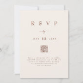 Wildflower Meadow Beige Terracotta QR-code Kaart (Achterkant)