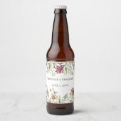 Wildflower Meadow Bruiloft Bier Etiket (Voorkant)