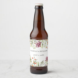 Wildflower Meadow Bruiloft Bier Etiket