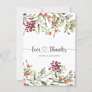 Wildflower Meadow Bruiloft Dank u kaart