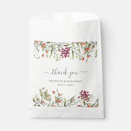 Wildflower Meadow Bruiloft Gift Favor Bag Bedankzakje (Voorkant)