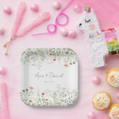 Wildflower Meadow Bruiloft Papieren Bordje (Feest)