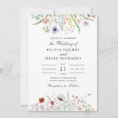 Wildflower Meadow Custom Foto Bruiloft uitnodiging (Voorkant)