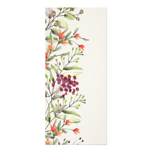 Wildflower Meadow Ecru Bruiloft Menu (Achterkant)