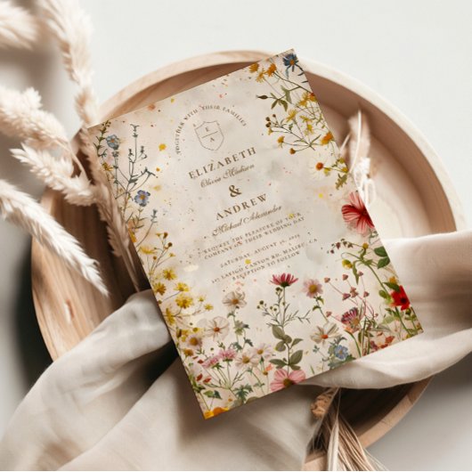 Wildflower Meadow Fall Wedding Kaart