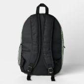 Wildflower Meadow Green Backpack Bedrukte Rugzak (Achterkant)