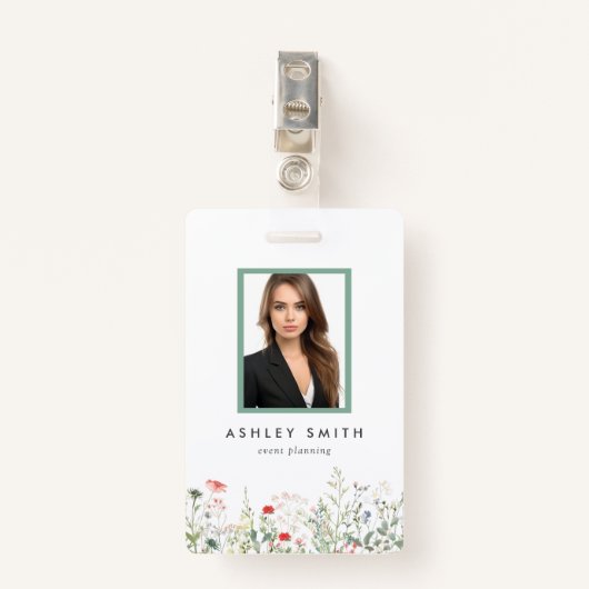 Wildflower Meadow ID-badge Badge (Voorkant met clip)