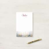 Wildflower Meadow in Bloom Naam Monogram Post-it® Notes (Op bureau)