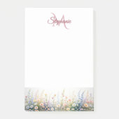 Wildflower Meadow in Bloom Naam Monogram Post-it® Notes (Voorkant)