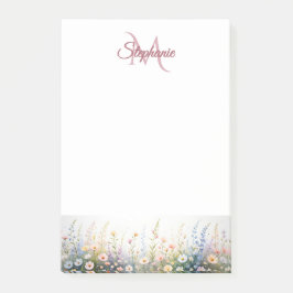 Wildflower Meadow in Bloom Naam Monogram Post-it® Notes