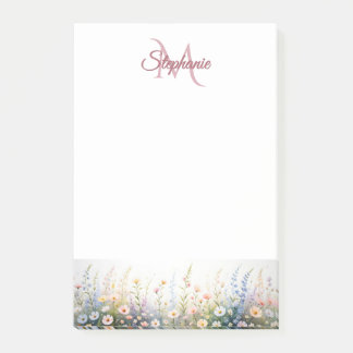 Wildflower Meadow in Bloom Naam Monogram Post-it® Notes