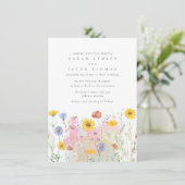Wildflower Meadow Lente Zomer Bruiloft Kaart (Staand voorkant)