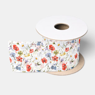 WIldflower Meadow met papavers Lint