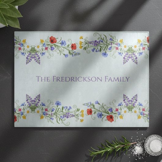 Wildflower Meadow Monogram Snijplank