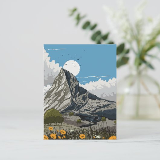Wildflower Meadow Mountain Briefkaart (Staand voorkant)