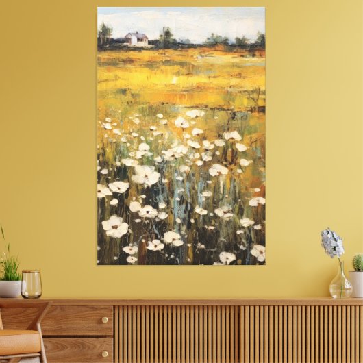 Wildflower Meadow Olieverfschilderij op Canvas (Insitu (Woonkamer))
