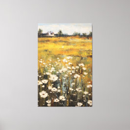 Wildflower Meadow Olieverfschilderij op Canvas Afdruk
