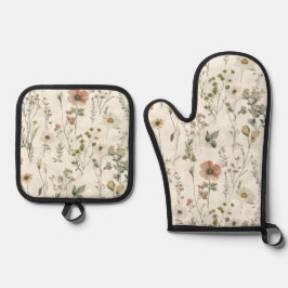 Wildflower Meadow Oven Mitt en Pot Holder Set
