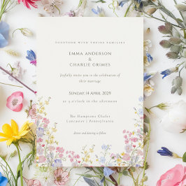 Wildflower Meadow Spring Summer Botanical Wedding Kaart