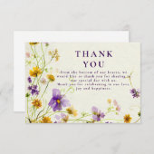 Wildflower Meadow Wedding Bedankkaart (Voorkant / Achterkant)