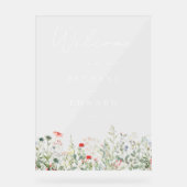 Wildflower Meadow Wedding Welkom Acryl Bord (Voorkant)