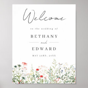 Wildflower Meadow Wedding Welkom Poster