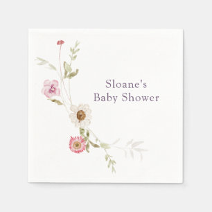 Wildflower Meadow Wreath Baby shower Servet