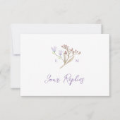 Wildflower meal option purple boho fall wedding RSVP kaartje (Voorkant)
