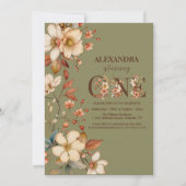 Wildflower meisje 1e verjaardag kaart (Voorkant)