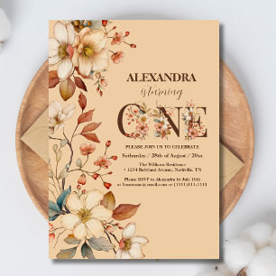 Wildflower meisje 1e verjaardag kaart