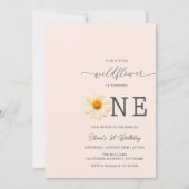 Wildflower meisje 1e verjaardag uitnodiging (Voorkant)