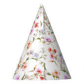 Wildflower Meisje 1e Verjaardagsfeest Feesthoedjes (Achterkant)