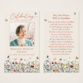 Wildflower Memorial Funeral Prayer Kaart (Voorkant /achterkant)