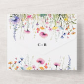 Wildflower Menu Keuze Repetitie Diner All In One Uitnodiging (Achterkant)