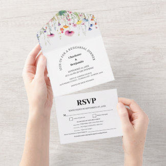 Wildflower Menu Keuze Repetitie Diner All In One Uitnodiging