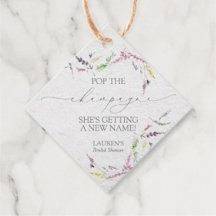 Wildflower Mini Champagne Bottle Bedankjes Labels