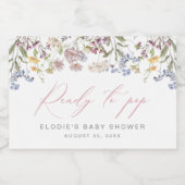 Wildflower Mini Mousserende Wijnlabels Klaar voor  Sparkling Wijnetiket (Enkel label)