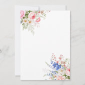 Wildflower Minimalist Boho Floral Wedding Kaart (Achterkant)