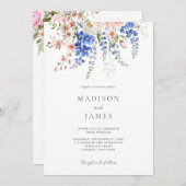 Wildflower Minimalist Boho Floral Wedding Kaart (Voorkant / Achterkant)