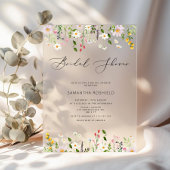 Wildflower minimalistisch elegant Vrijgezellenfees Acryl Uitnodigingen