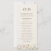 Wildflower Minimalistische Typografie Trouwprogram (Voorkant)