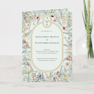  Wildflower Mint Groen Bruiloft Monogram Programma