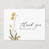 Wildflower Modern Rustiek Elegante bruiloft Dank u Briefkaart (Voorkant)