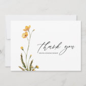 Wildflower Moderne Rustieke Minimalistische Bruilo Bedankkaart (Voorkant)