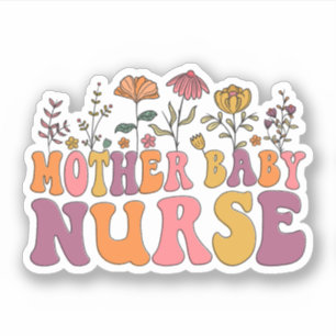 Wildflower Moeder Baby Verpleegkundige Postpartum Sticker