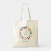 Wildflower moeder van de bruidegom script bruiloft tote bag (Achterkant)
