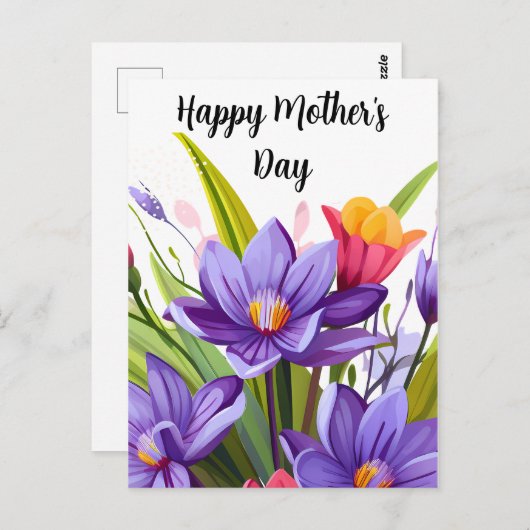 Wildflower Moederdag Briefkaart (Voorkant / Achterkant)