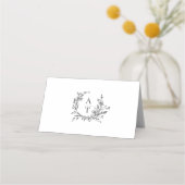 Wildflower Monogram Bruiloft Maaltijd Optie Plaats (Achterkant)