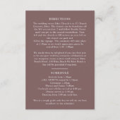 Wildflower monogram bruin herfst bruiloft gast inf informatiekaartje (Achterkant)